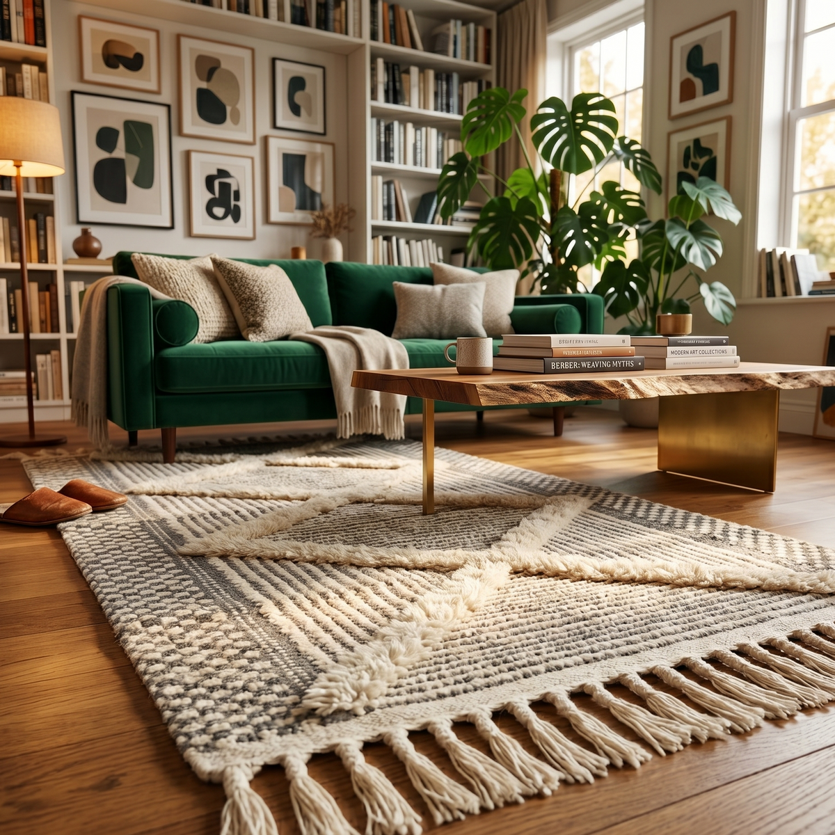 Tapis berbère avec franges