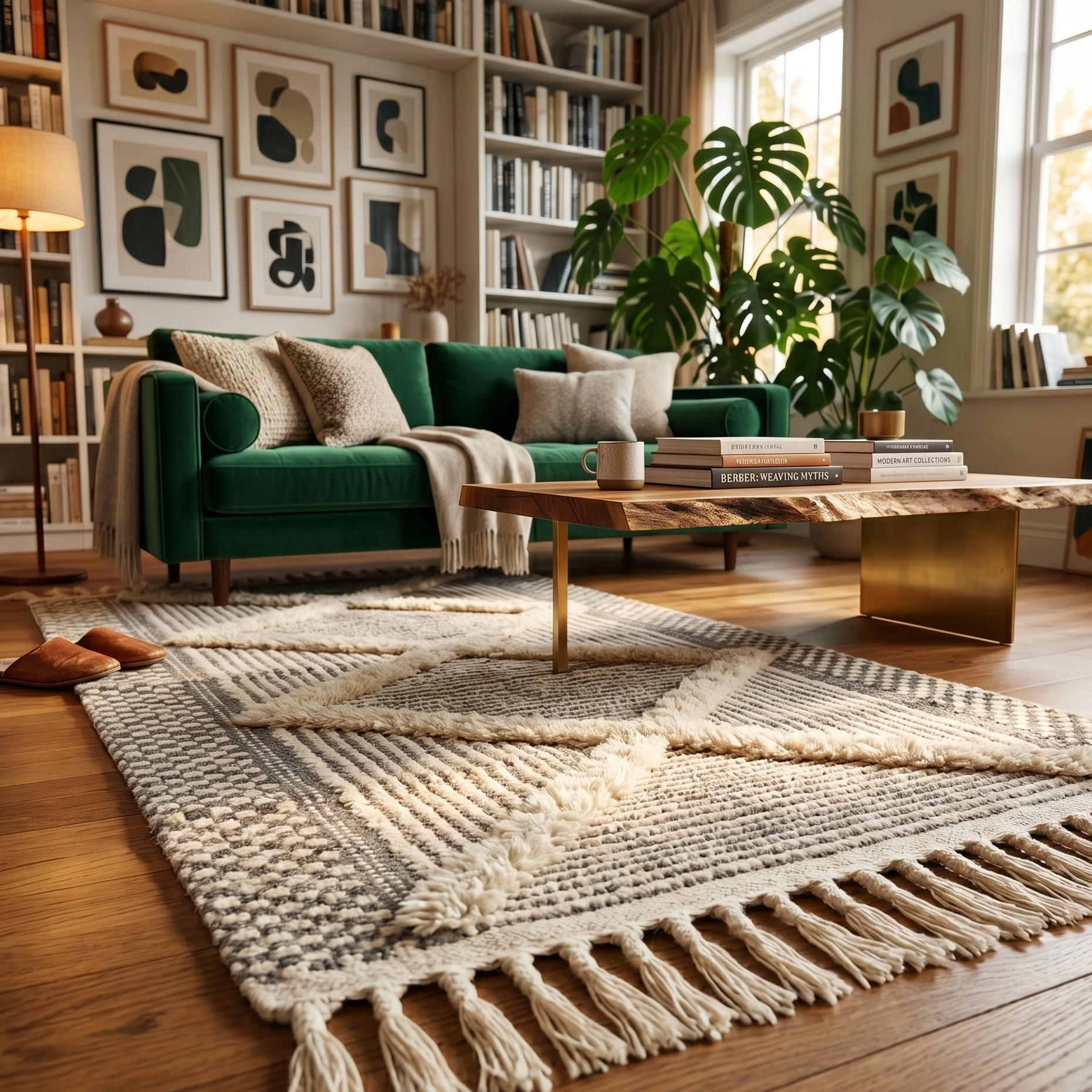 Tapis berbère avec franges