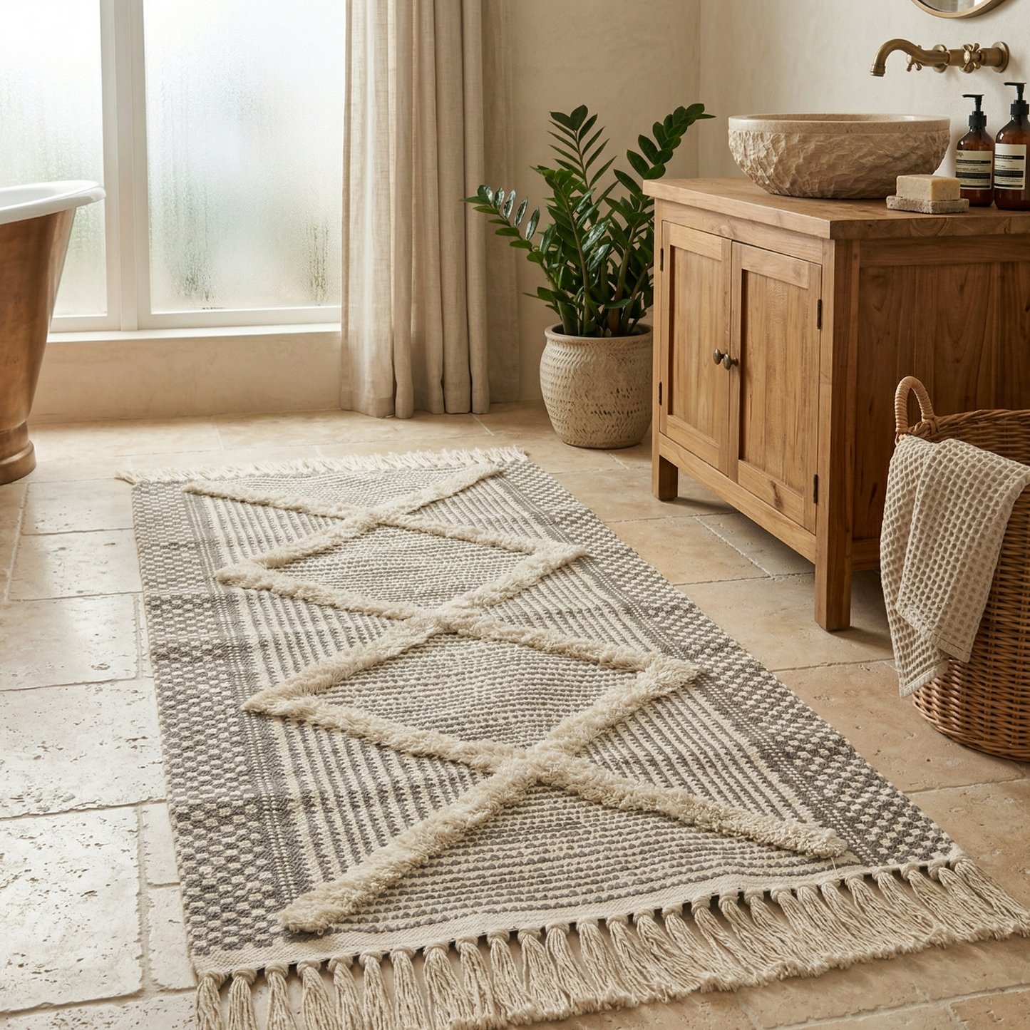 Tapis berbère avec franges
