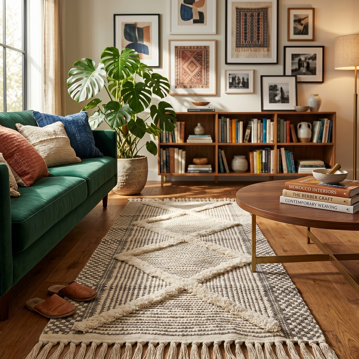 Tapis berbère avec franges