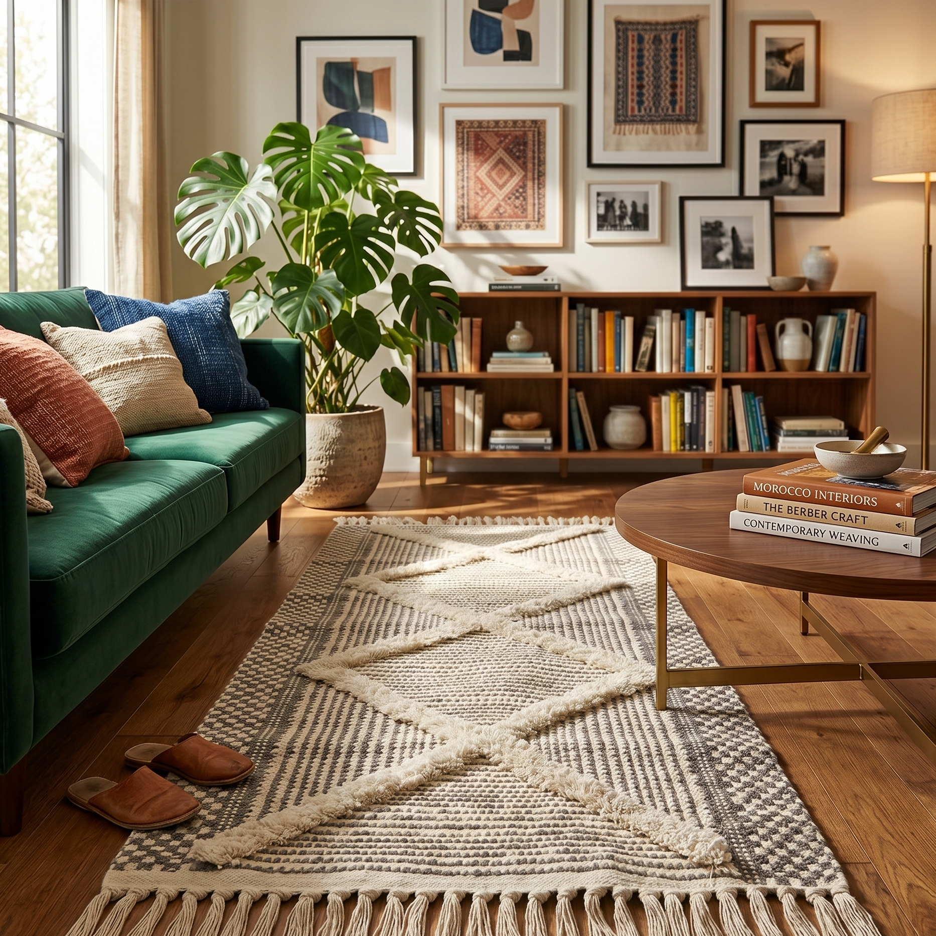 Tapis berbère avec franges