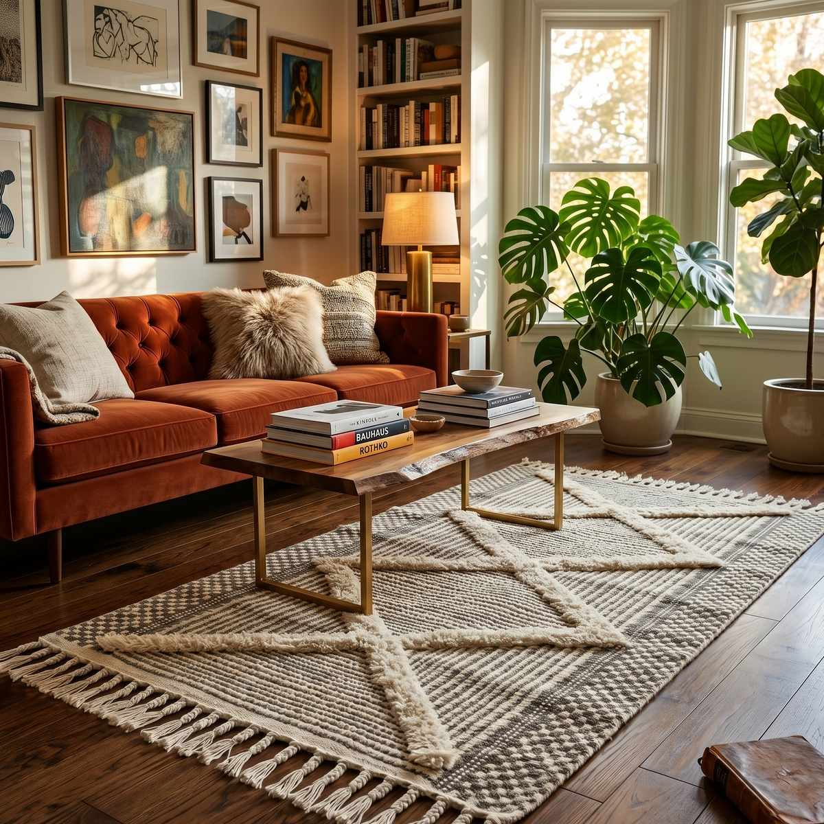 Tapis berbère avec franges